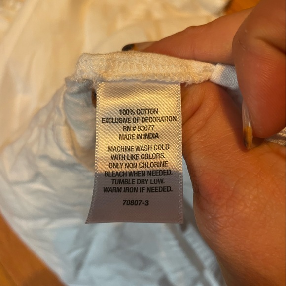 a.n.a White Peasant Feminine Flutter Sleeve Blouse Petite Large - Picture 4 of 6